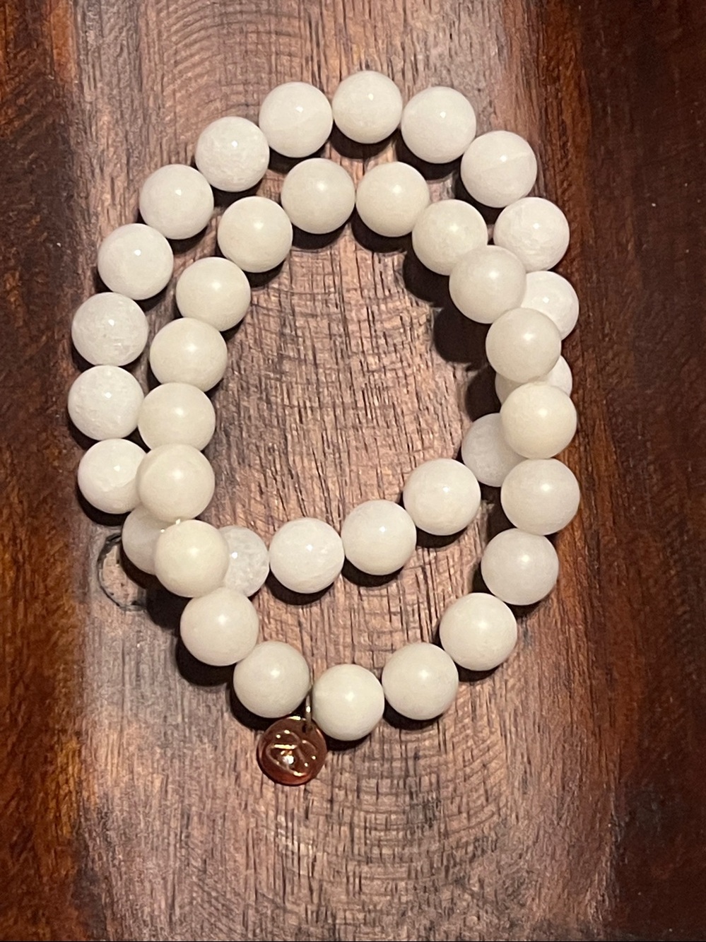 White Jade authentic gemstone beaded elastic bracelets